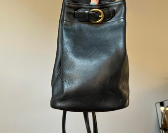 Coach Backpack Vintage Black Leather ITALY Bucket Bag 90s  display picture 3