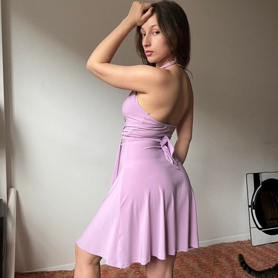 lace halter top prom dress Elegant Navy Halter Lace Top Formal Side Slit Chiffon Long Prom Dress main image 0