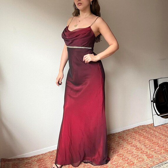deep cherry red dress Royal Crimson Cherry Gown Teuta Matoshi