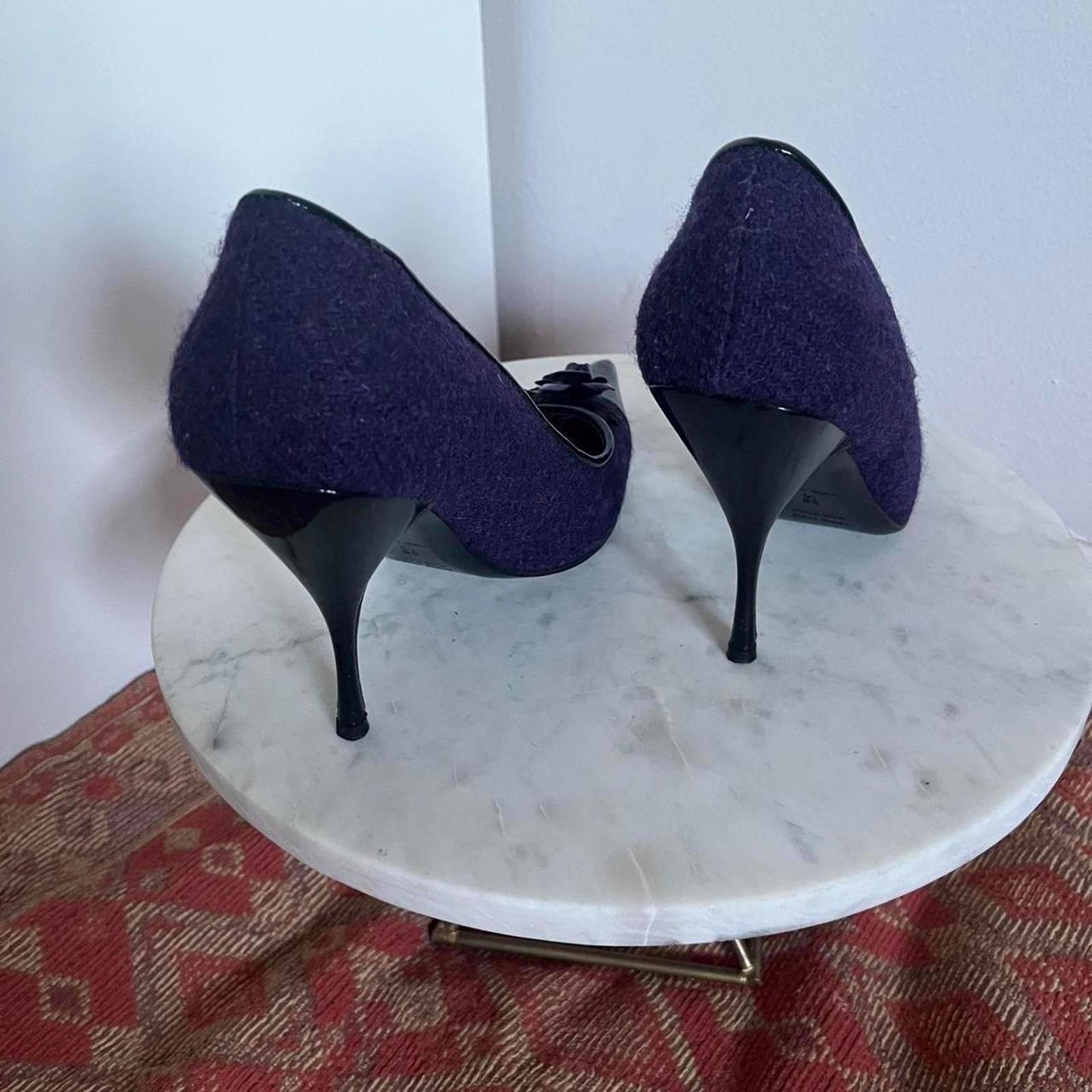 Vintage Miu Miu Purple Floral Applique Heels - Etsy