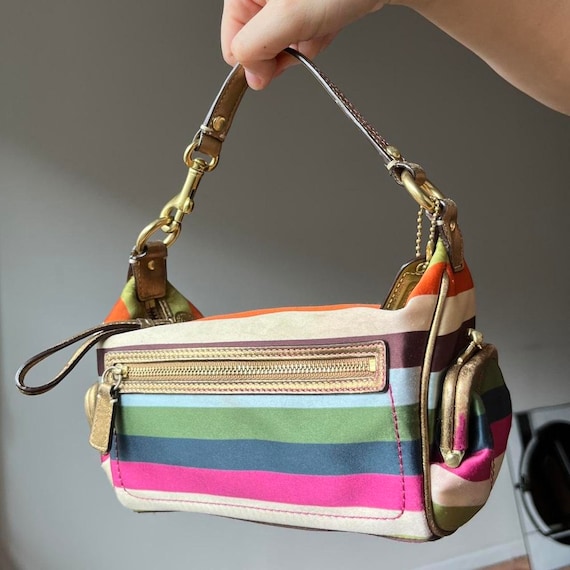 Rainbow stripe coach purse new arrivals