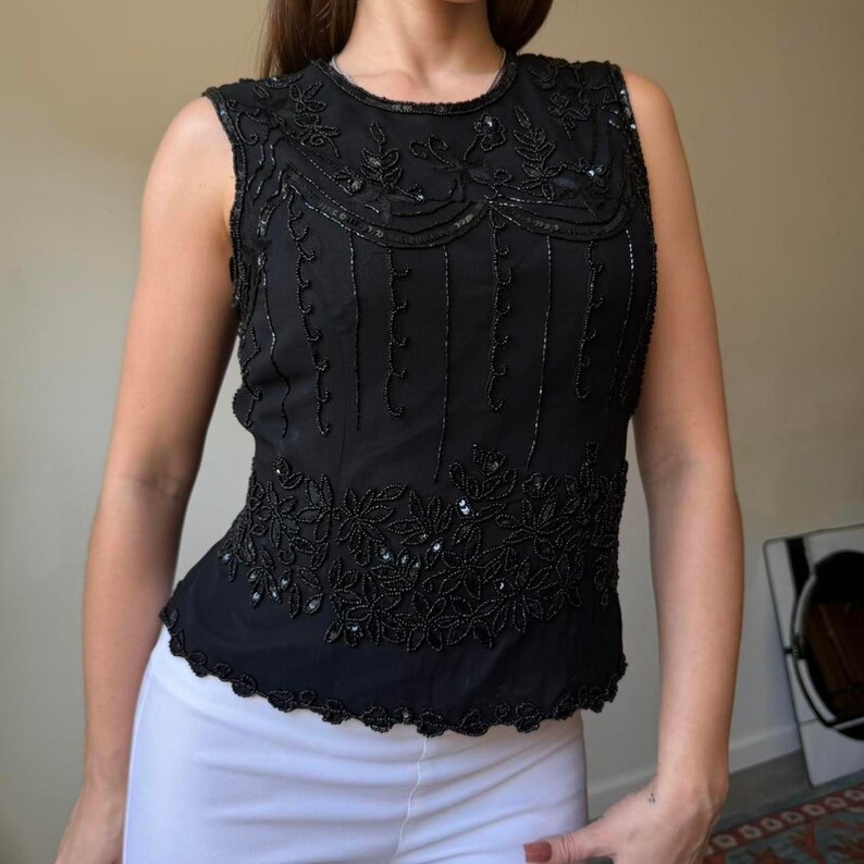 Deadstock Archive 90s Adrianna Papell Evening Silk Top image 5