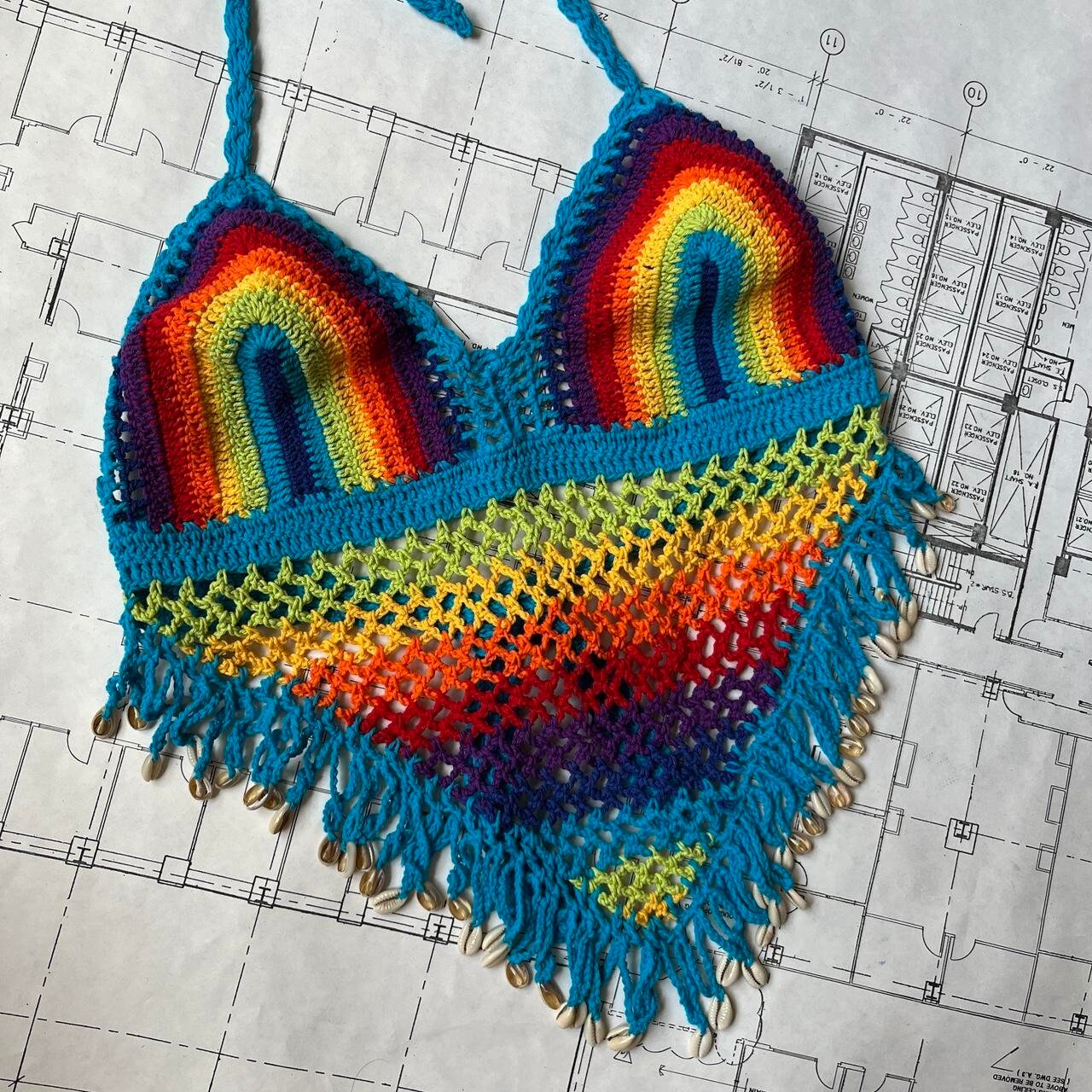 Y2K Deadstock Crochet Halter Top