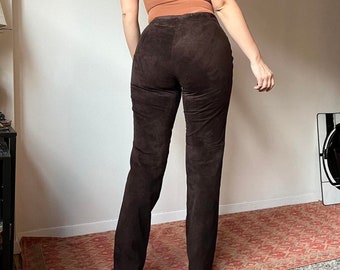 Pantalon en daim marron Epic vintage des années 90