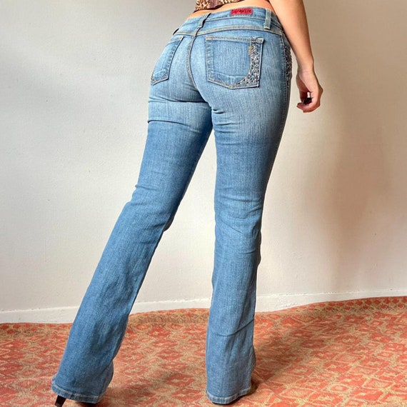 90s Blue Checkered Jeans