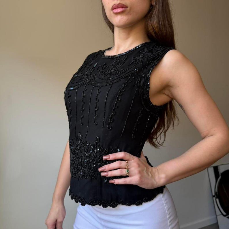 Deadstock Archive 90s Adrianna Papell Evening Silk Top image 1
