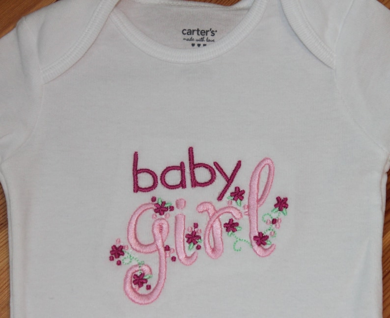 Baby Girl Personalized Embroidered Baby Onepiece Bodysuit