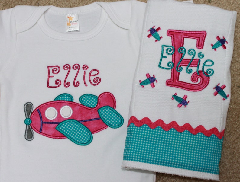 Baby Girl Bodysuit Set Baby Girl Airplane Set Baby Clothes Etsy