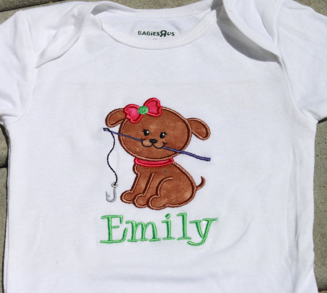 Baby Girl Fishing Outfit Fishing Puppy Girl Fishing Shirt Etsy