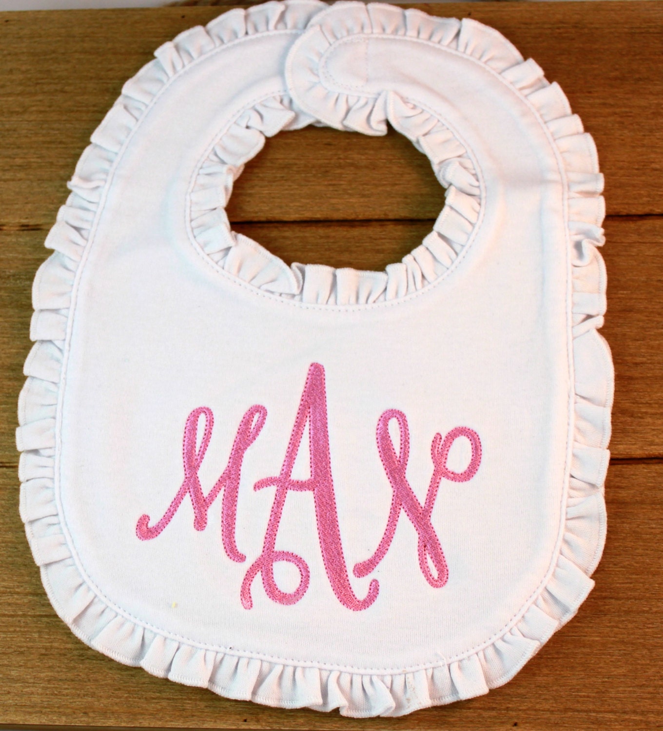 Monogrammed Bib Baby Girl Monogram Bib Monogram baby bib Etsy