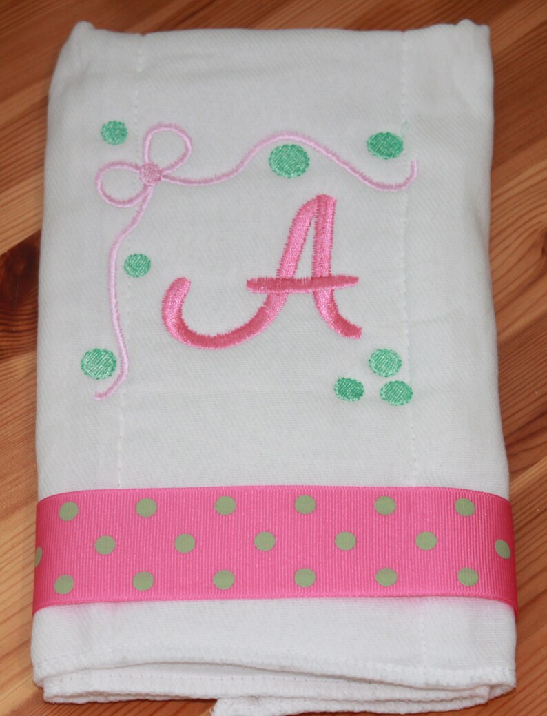 Personalized Burp Cloth Monogrammed Burp Cloth Baby Girl Etsy