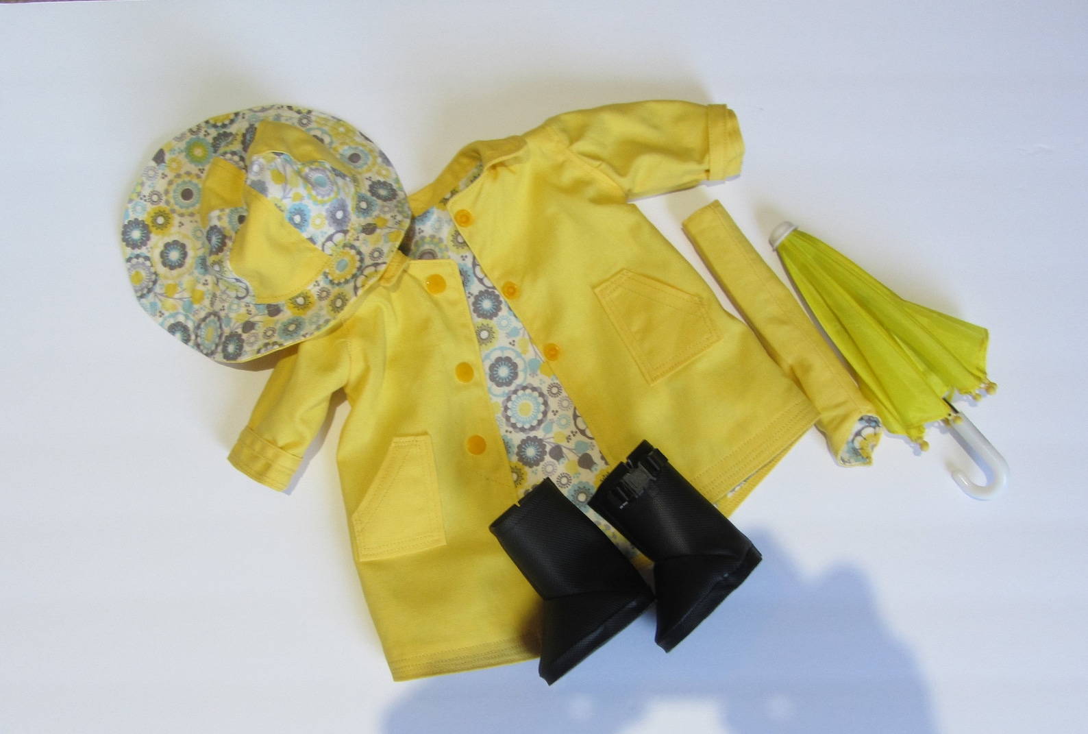 Yellow Raincoat Fits 18 Inch Doll Like American Girl Doll, Molly's Rain