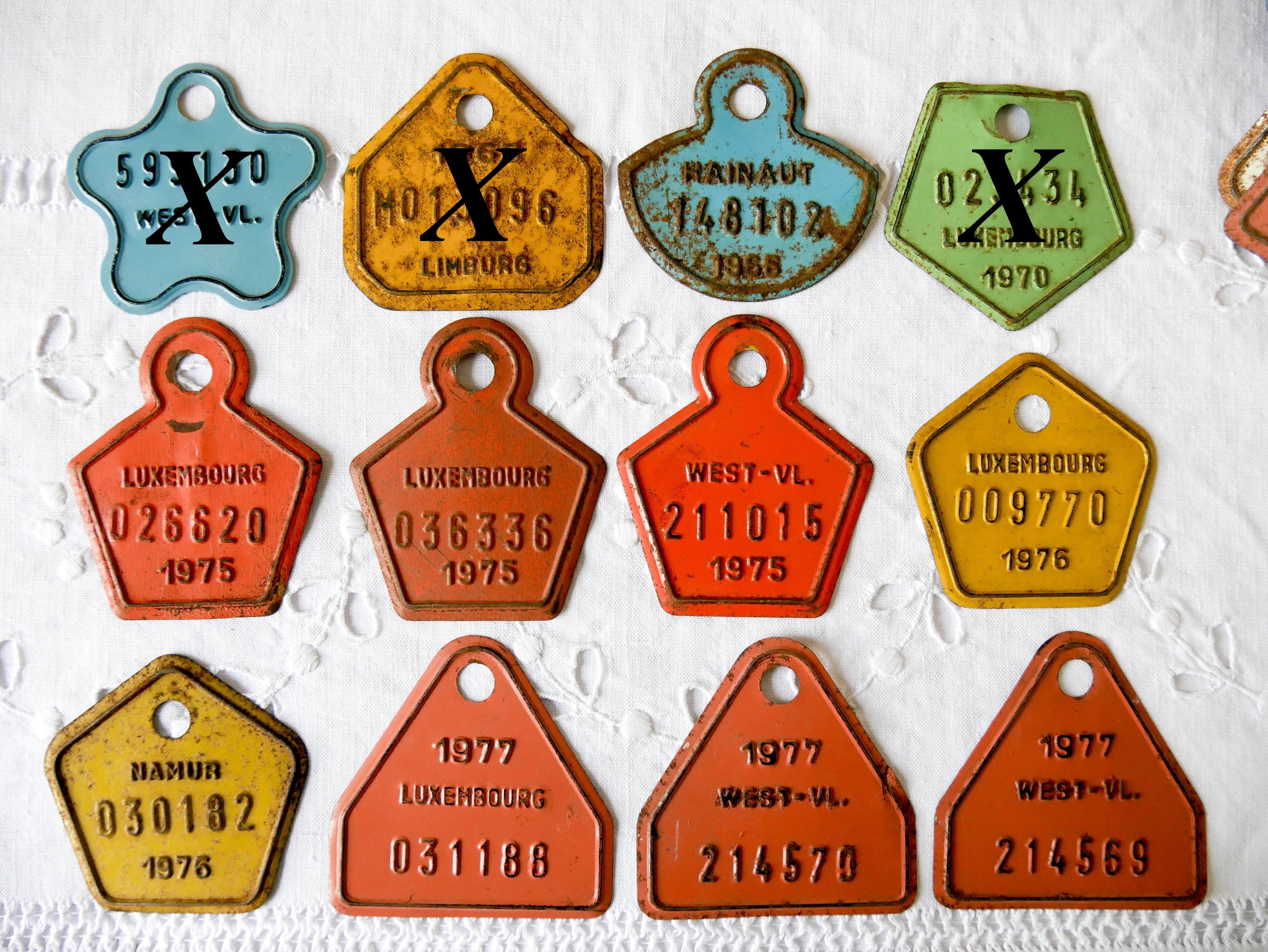 ビンテージ ベルギー ナンバープレート ヴィンテージベルギー自転車ナンバープレート/ヨーロッパの古いもの