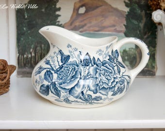 Vintage Floral Delft Blue Pitcher, Handpainted Dutch Decor - Etsy