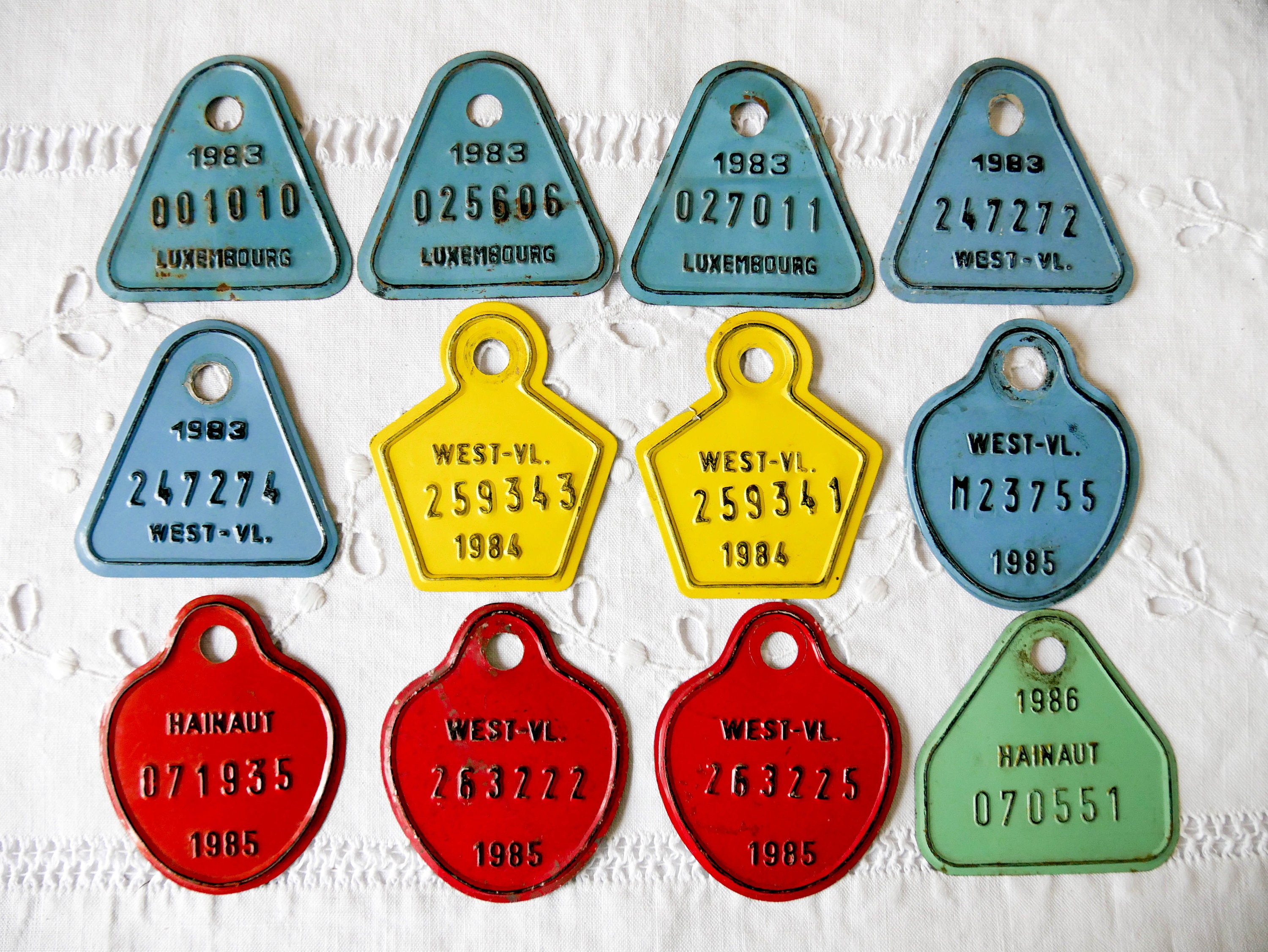 ヴィンテージ ベルギー バイク ナンバープレート - ヨーロッパ メタル