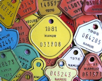 Vintage Belgian bike license plate - European metal number tag - 1965,1966,1970,1975,1976,1977,1979,1981,1982,1983, 1984, 1985, 1986 or 1988