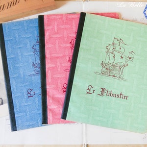 Cuaderno escolar francés antiguo - Cuaderno de ejercicios estudiantil sin usar de Francia - Cuaderno fino Le Flibustier de los años 70 - Papelería coleccionable