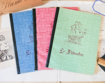 Quaderno scolastico francese d'epoca - Quaderno per studenti inutilizzato dalla Francia - Quaderno sottile Le Flibustier degli anni '70 - Cancelleria da collezione