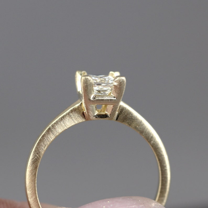Canadian Princess Cut Diamond Solitaire Engagement Ring 14K Etsy