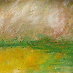SCHÖNE Wiese - Original-Acryl-Landschaft-Kunst-Gemälde, Größe: 15 &quot;X 18&quot; (36 X 48 cm)