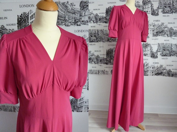 PINK 70s does 30s maxi dress gown M valentine rasp