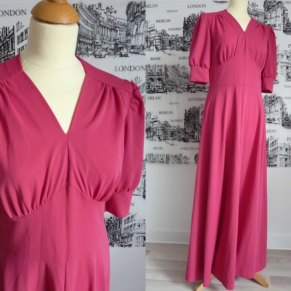 Robe longue ROSE des années 70 pour les années 30 S M Saint Valentin 29 w robe d'hôtesse barbie core hollywood