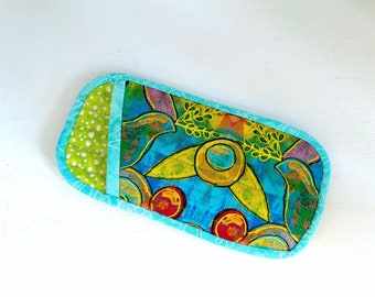 Eyeglass Case - Colorful Quilted Fabric