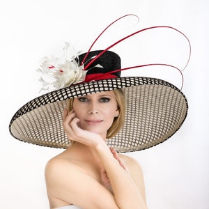 White hat. Black hat. Red hat. Kentucky Derby hat. Derby hat. Large hat. Royal Ascot hat.