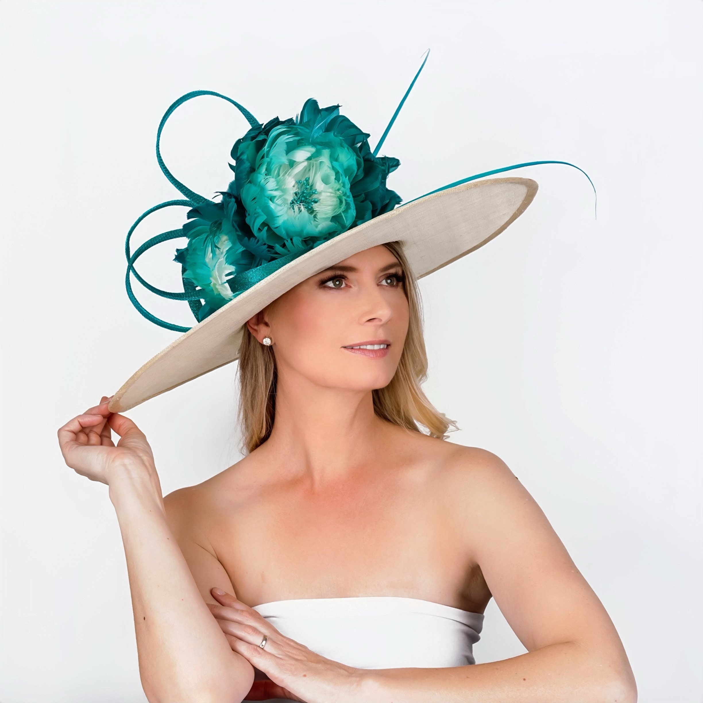 Aqua and Cream Derby Hats - Etsy