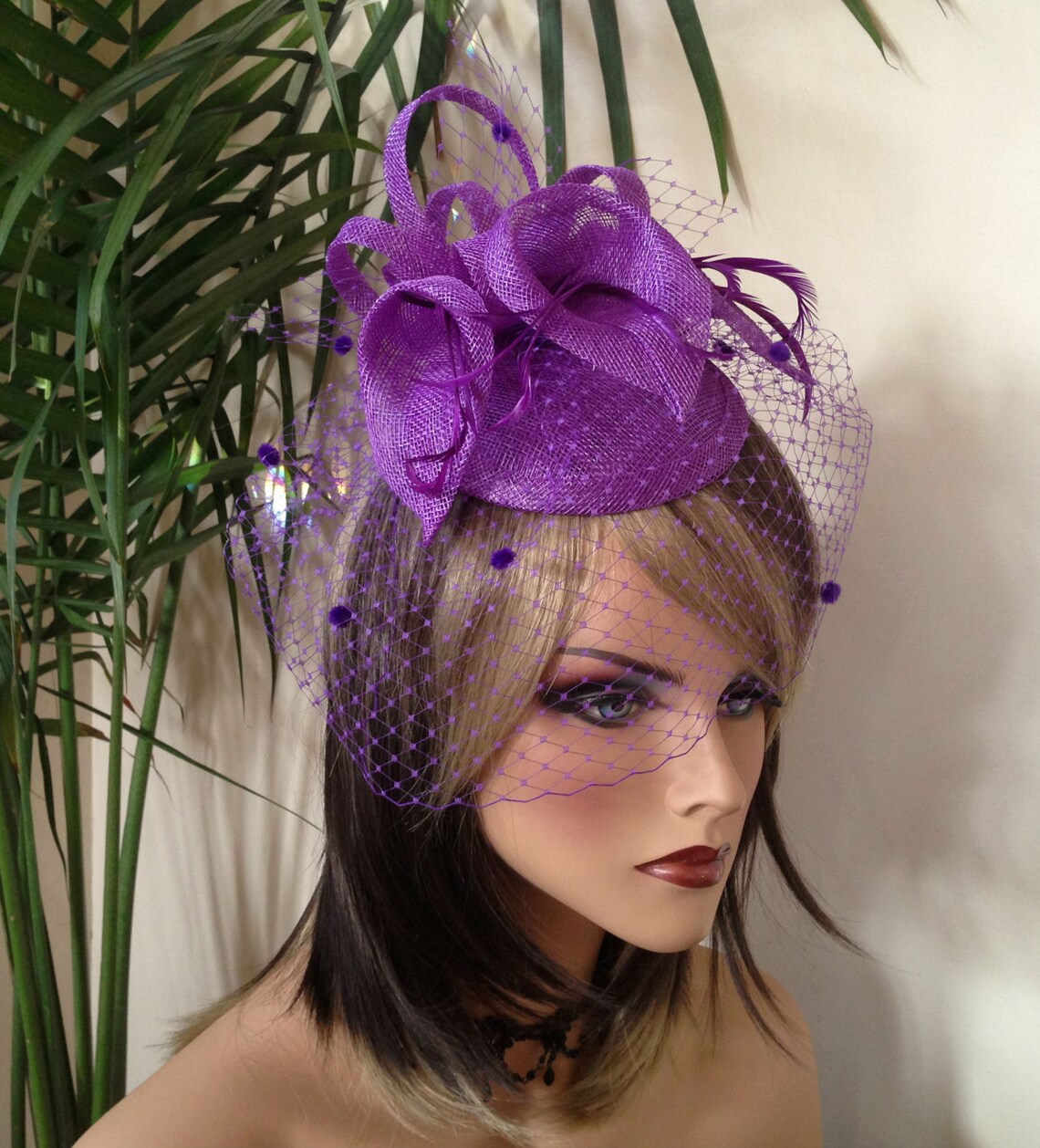 Purple Kentucky Derby Fascinator. Pink Fascinator. Purple Etsy