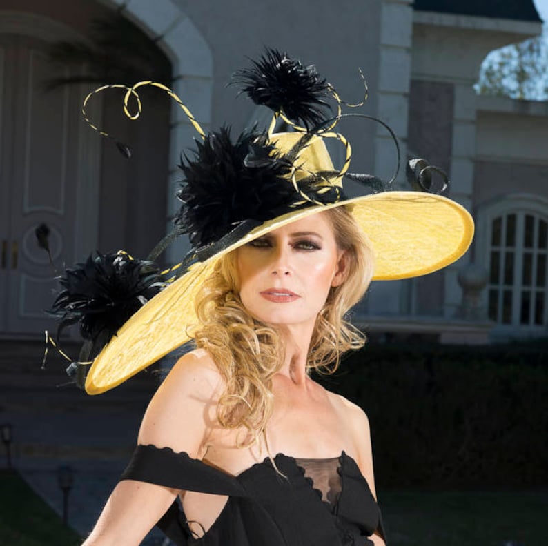 2018 Collection. Kentucky Derby Hat. Derby Hat. Yellow Hat. Etsy