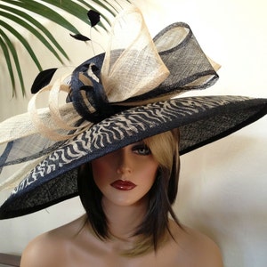 Kentucky Derby  hat. Derby Hat. Del Mar hat.  Formal hat. Black hat for Royal Ascot,  Couture hat, wedding, Ascot