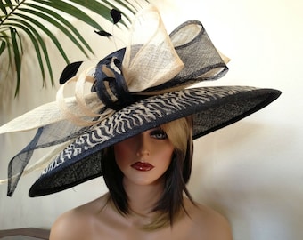 Kentucky Derby  hat. Derby Hat. Del Mar hat.  Formal hat. Black hat for Royal Ascot,  Couture hat, wedding, Ascot