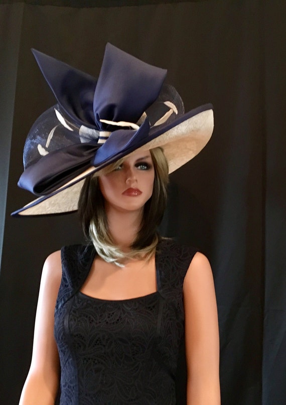 Natural/ Beige & Navy Hat.2017 Collection.2017 Collection  display picture 2