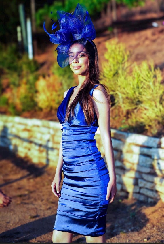 blue dress and fascinator 992717 – Veni Infantino main image 0