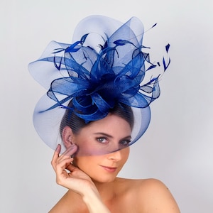 READY to ship. Kentucky Derby women Royal blue hat fascinator. Blue hat. Blue fascinator. Derby hat. Royal blue. Formal hat. Classy hat