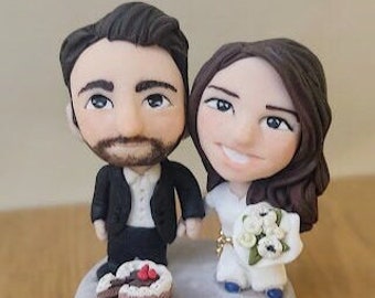 Small personalized wedding cake topper