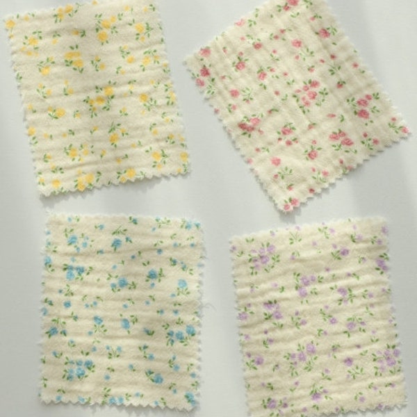Muslin Cotton Double Gauze Fabric, Mini Flowers, Safe for Kids, Floral Muslin Double Gauze, Quality Crinkled Gauze Fabric By the Yard