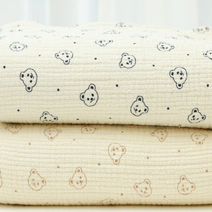 Gauze Specialty Shop | Bears Triple Gauze Wrinkled Cotton Gauze, Animal Print Soft Gauze, Quality Crinkled Triple Gauze Fabric By the Yard
