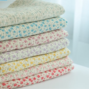 Gauze Specialty Shop | Muslin Flowers Soft Wrinkled Cotton Double Gauze Fabric, Floral Gauze, High Quality Crinkled Gauze Fabric By the Yard