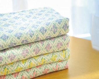 Muslin Rose Diamonds Double Gauze Wrinkled Fabric, Floral Diamond Cotton Double Gauze, High Quality Crinkled Double Gauze Fabric By the Yard