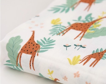 Gauze Specialty Shop | Muslin Giraffe Organic Cotton Double Gauze Fabric, High Quality Cotton Double Gauze Fabric By the Yard