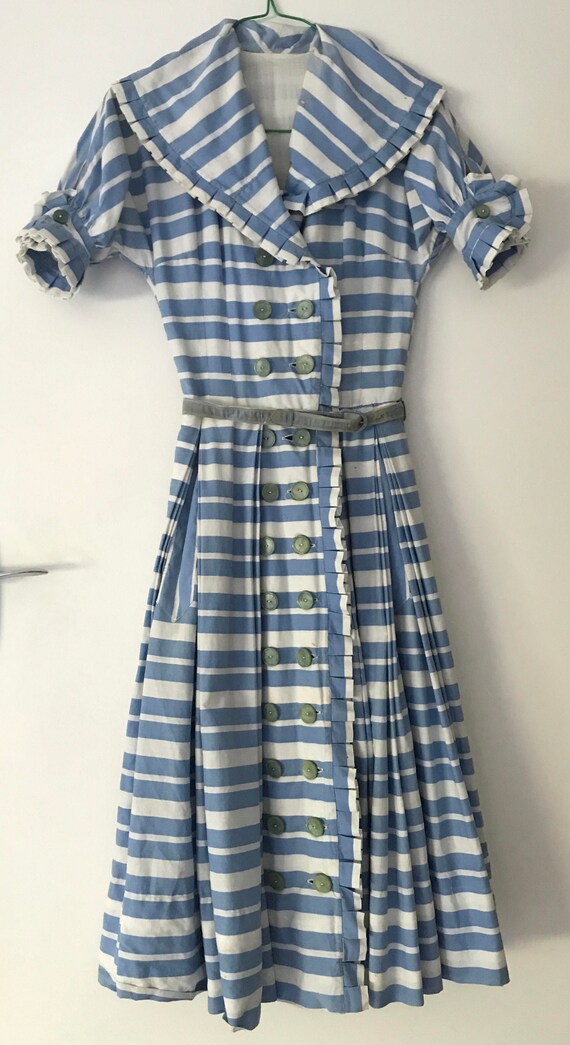 Rare 1950s cotton sailor dress XXS