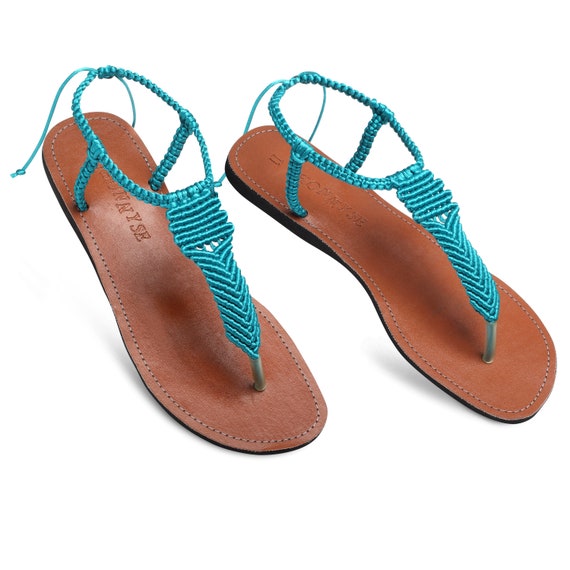 teal color sandals