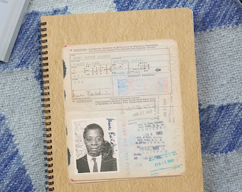 James Baldwin 1965 Passport Spiral Notebook - Ruled Line | Distressed Vintage Look | Baldwinite Definition Travel Journal Stationery