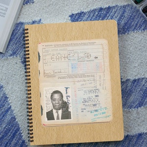 James Baldwin 1965 Passport Spiral Notebook - Ruled Line | Distressed Vintage Look | Baldwinite Definition Travel Journal Stationery