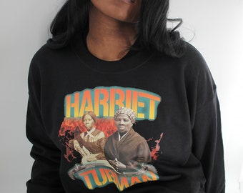 Harriet Tubman with Shotguns Crewneck Sweatshirt - Retro Vintage 90's Bootleg Style | Black History