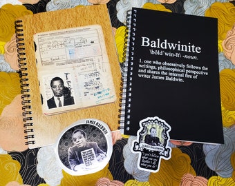 James Baldwin Stationery Writers Gift Set | Notebooks and Stickers Bundle | Baldwinite Definition Quote |