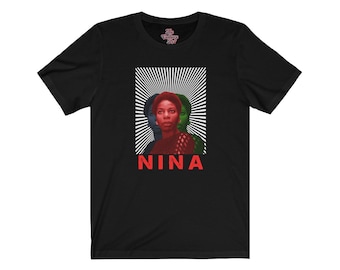 Nina Simone Red Black and Green T-Shirt - Black History Music | Iconic Soul Singer | Pianist and Songwriter