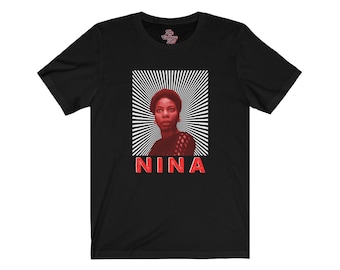 Nina Simone Red Tint with Sunrays T-shirt Unisex - Soul Music and Jazz Musician | Black History Icon